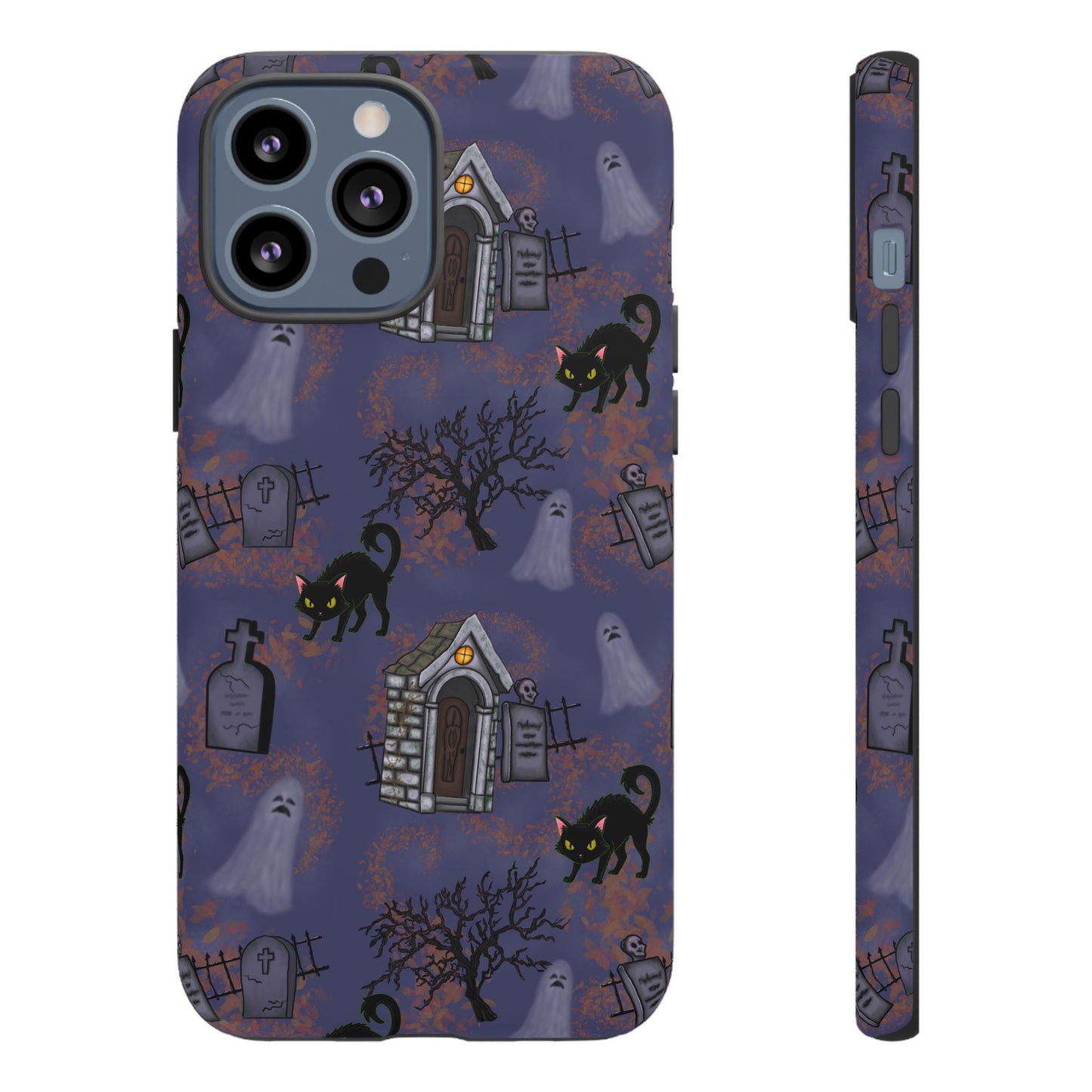 Halloween Phone Case, Spooky Cat Design, Tough Phone Cover, Gift for Cat Lovers, Fall Decor, Halloween Accessories