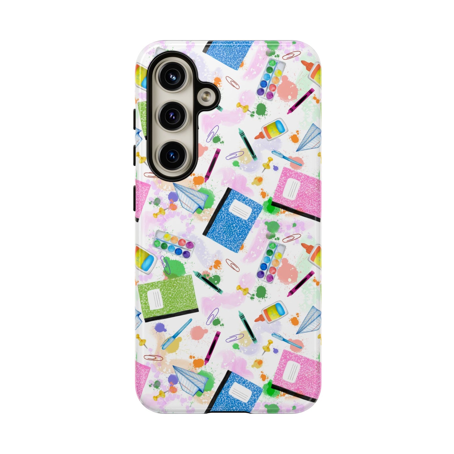 Colorful Art-Themed Phone Case, Cute Creative Gift for Artists, Unique Mobile Cover, Fun School Supplies Case, Bright Art Supplies Design
