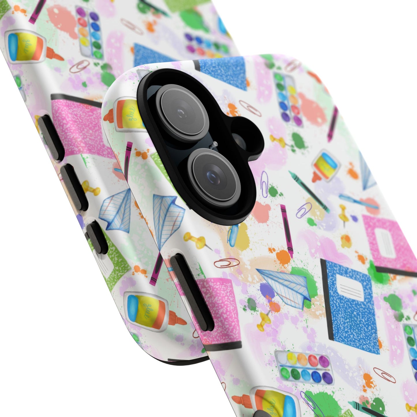 Colorful Art-Themed Phone Case, Cute Creative Gift for Artists, Unique Mobile Cover, Fun School Supplies Case, Bright Art Supplies Design