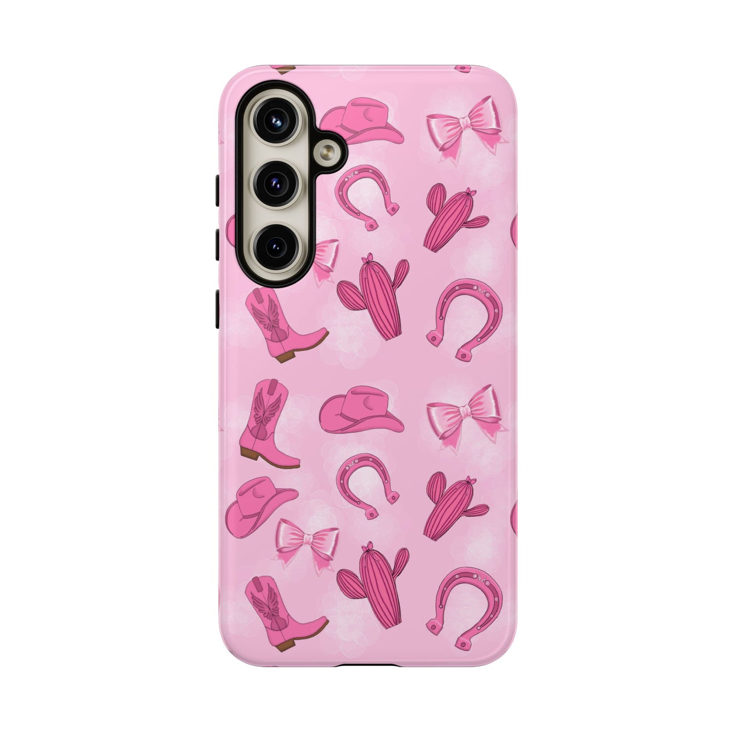 Cowgirl Chic Phone Case, Western Style Tough Case, Cute Pink Cowboy Theme, Gift for Rodeo Lovers, Country Western Decor