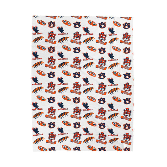 Auburn Tigers Velveteen Plush Blanket - Perfect for Game Day, Dorm Decor, Gift, Home Essentials, Soft Throw