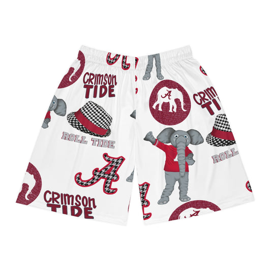 Crimson Tide Basketball Shorts, Stylish Sports Wear for Fans, Perfect for Game Day, Summer Casual, Holiday Gifts, Alabama Pride