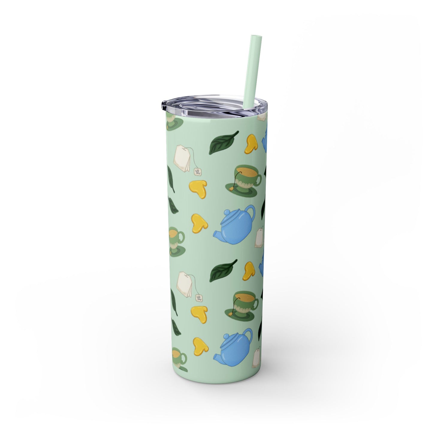 Charming Tea Themed Tumbler, Stylish Drinkware for Tea Lovers, Perfect for Gifts, Home, Travel, Eco-Friendly Beverage Container