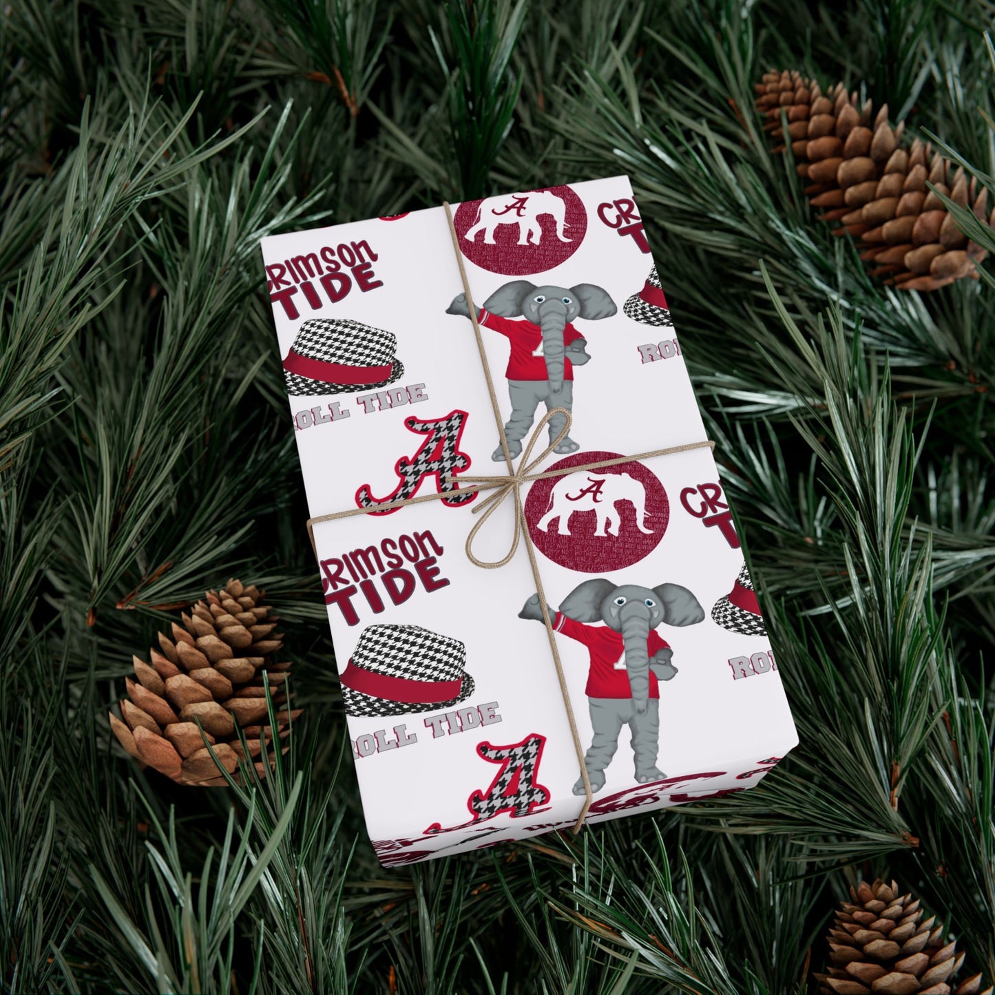 Alabama Crimson Tide Gift Wrap Paper – College Football Team Pattern