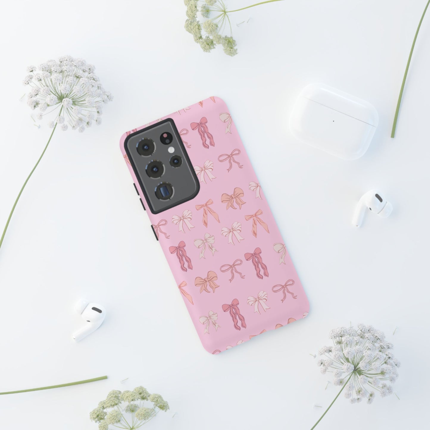 Cute Phone Case with Bow Design | Pink Aesthetic | Gifts for Her, Birthday Present, Trendy Phone Accessories, Fashionable Tech Cover