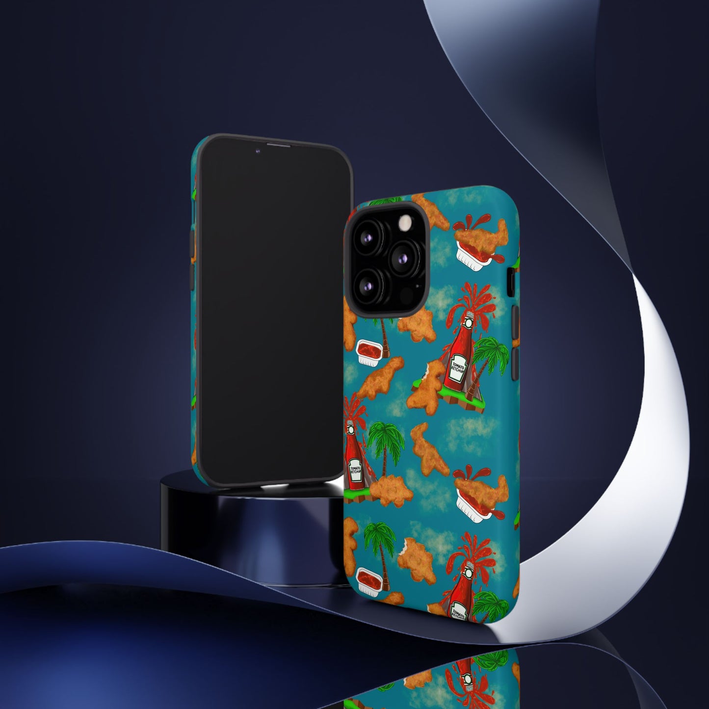 Dino Nuggets Phone Case - Tropical Vibes & Humor, Perfect Gift for Friends, Summer BBQ, Beach Lovers, Unique Accessory, Tough Cases