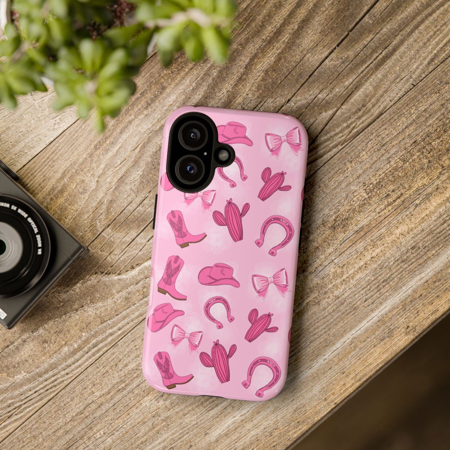 Cowgirl Chic Phone Case, Western Style Tough Case, Cute Pink Cowboy Theme, Gift for Rodeo Lovers, Country Western Decor