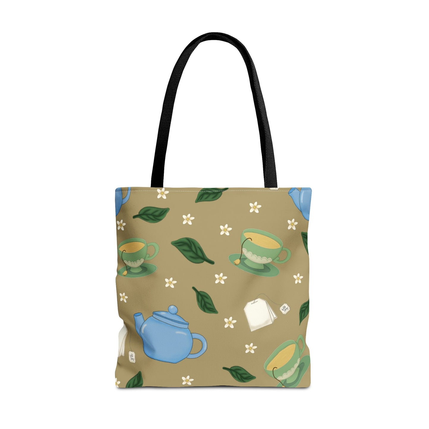 Teapot Tote Bag, Eco-Friendly Shopping Bag, Floral Design Tote, Gift for Tea Lovers, Everyday Carryall