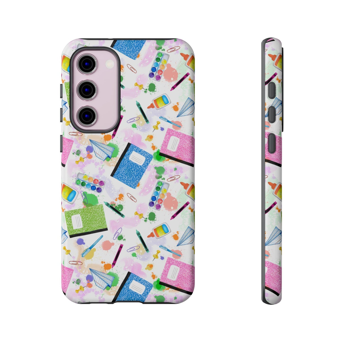 Colorful Art-Themed Phone Case, Cute Creative Gift for Artists, Unique Mobile Cover, Fun School Supplies Case, Bright Art Supplies Design