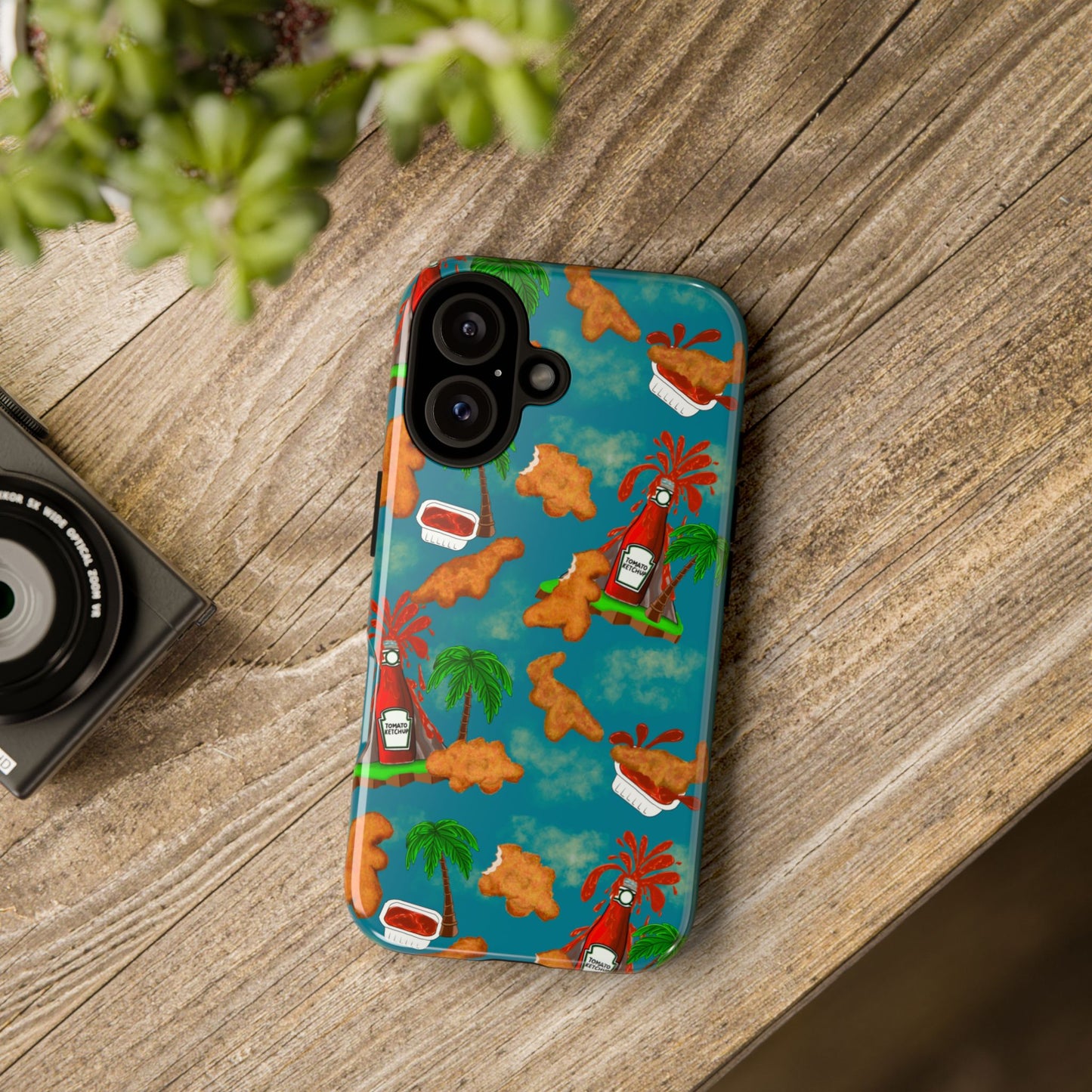 Dino Nuggets Phone Case - Tropical Vibes & Humor, Perfect Gift for Friends, Summer BBQ, Beach Lovers, Unique Accessory, Tough Cases