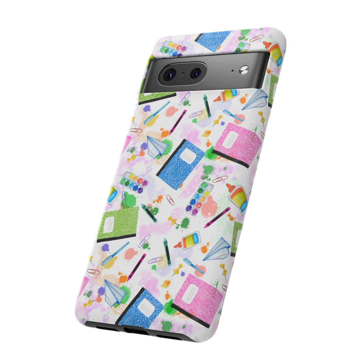 Colorful Art-Themed Phone Case, Cute Creative Gift for Artists, Unique Mobile Cover, Fun School Supplies Case, Bright Art Supplies Design