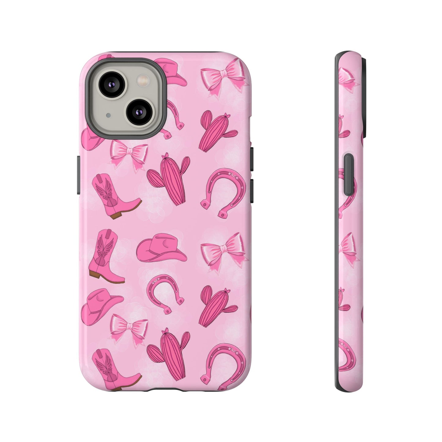 Cowgirl Chic Phone Case, Western Style Tough Case, Cute Pink Cowboy Theme, Gift for Rodeo Lovers, Country Western Decor
