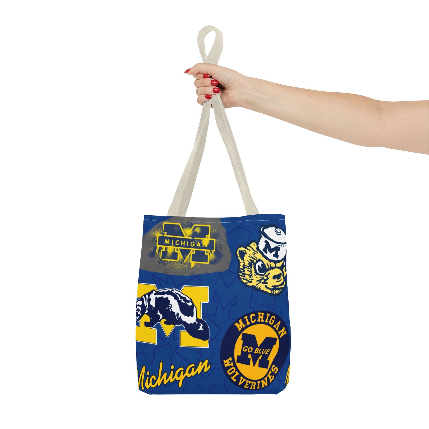 Michigan Spirit Tote Bag, College Student Gift, Game Day Accessory, Team Pride, Sports Tote, University of Michigan