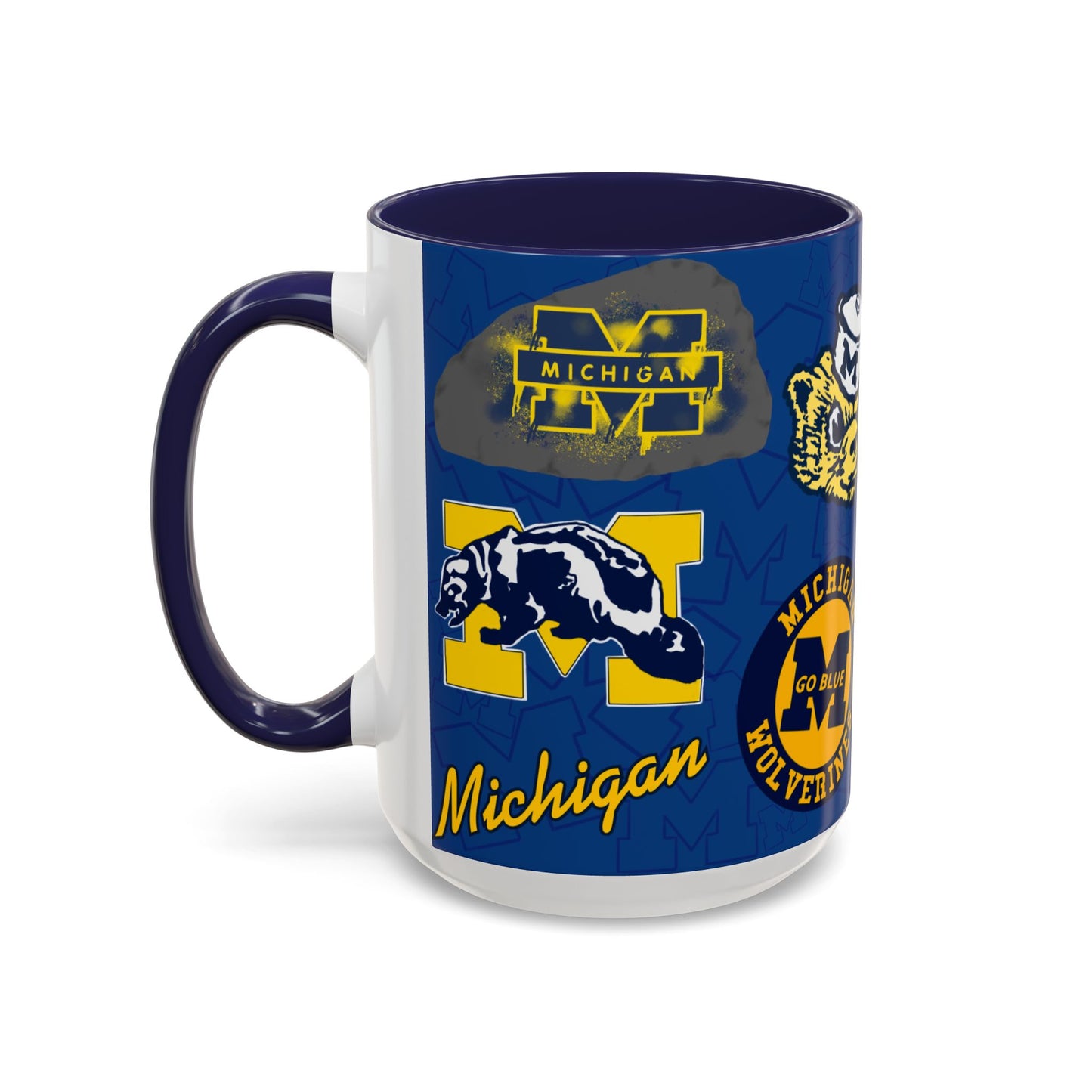 Michigan Wolverines Accent Coffee Mug - Perfect for Game Day, Fan Gift, Coffee Lovers, Sports Decor, College Spirit