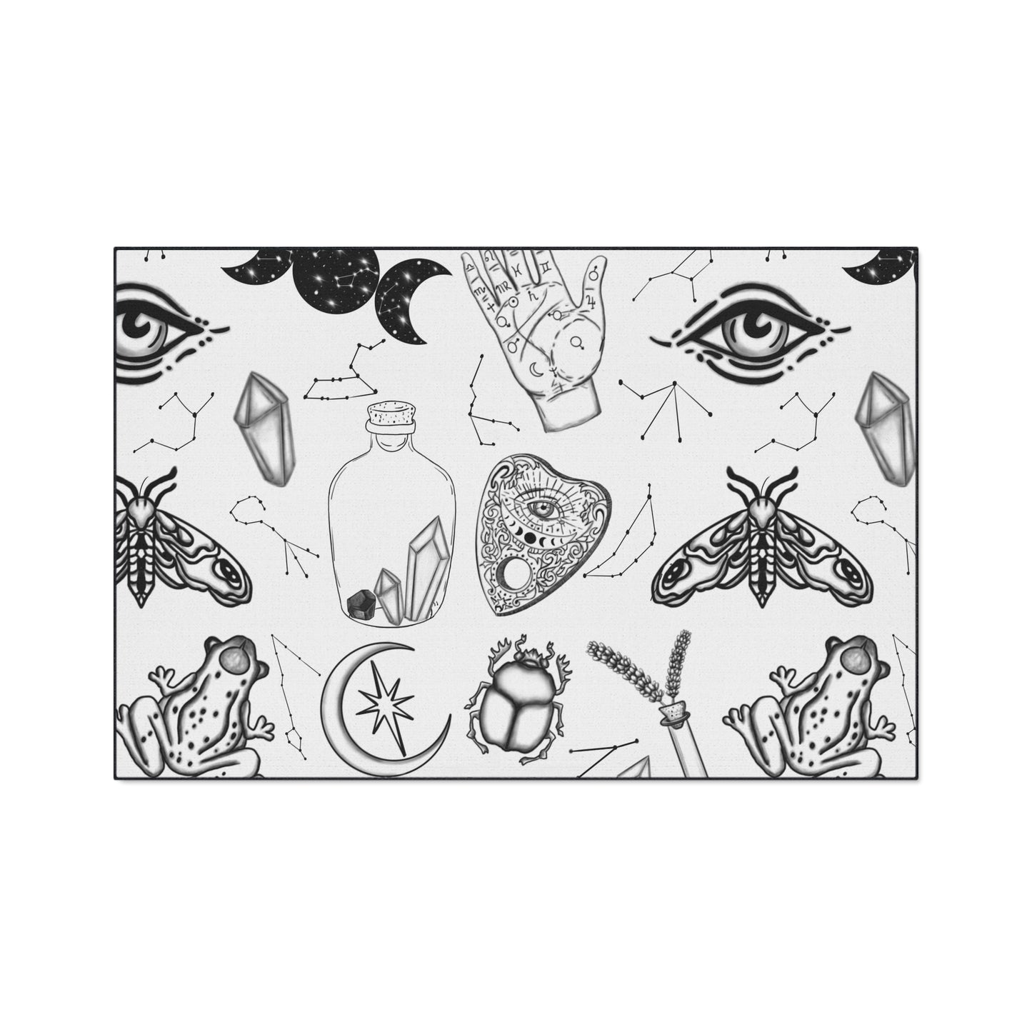 Witchy Mystical Floor Mat with Mystical Design, Rug for Yoga & Meditation, Heavy Duty Doormat, Gift for Spirituality Lovers, Home Decor