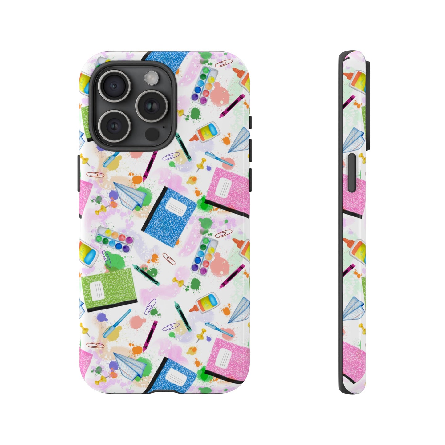 Colorful Art-Themed Phone Case, Cute Creative Gift for Artists, Unique Mobile Cover, Fun School Supplies Case, Bright Art Supplies Design