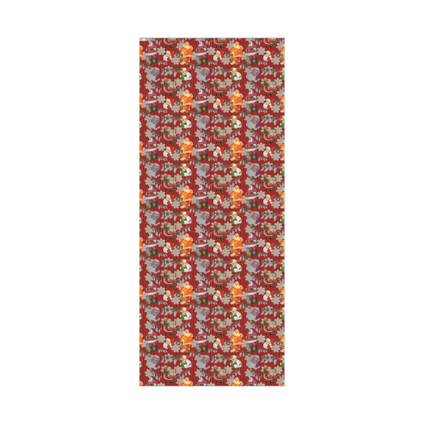Vintage Santa Red Christmas Gift Wrap Paper — Retro Holiday Wrapping Sheets
