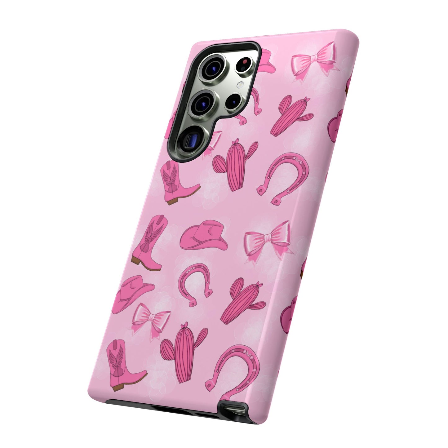 Cowgirl Chic Phone Case, Western Style Tough Case, Cute Pink Cowboy Theme, Gift for Rodeo Lovers, Country Western Decor