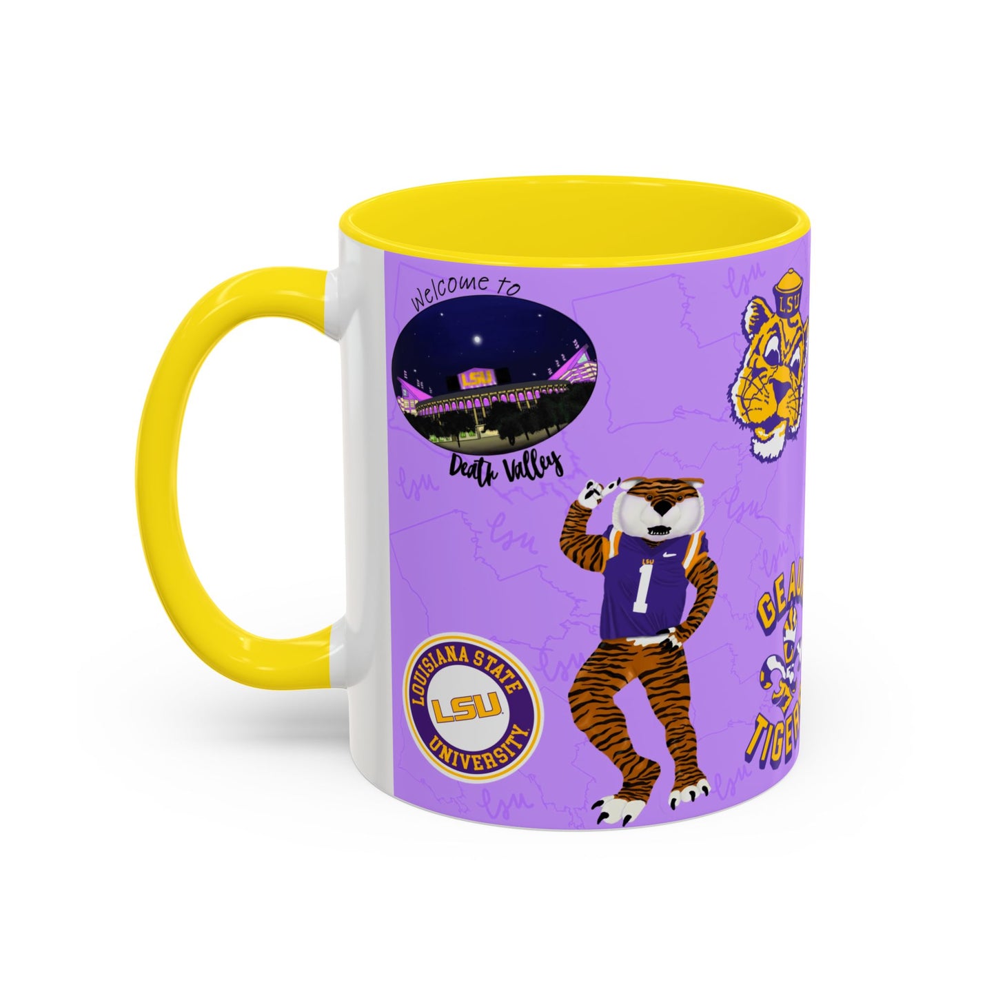 LSU Tigers Accent Coffee Mug - Perfect for Sports Fans, Gift for Graduates, Home Decor, College Student, Game Day Essentials