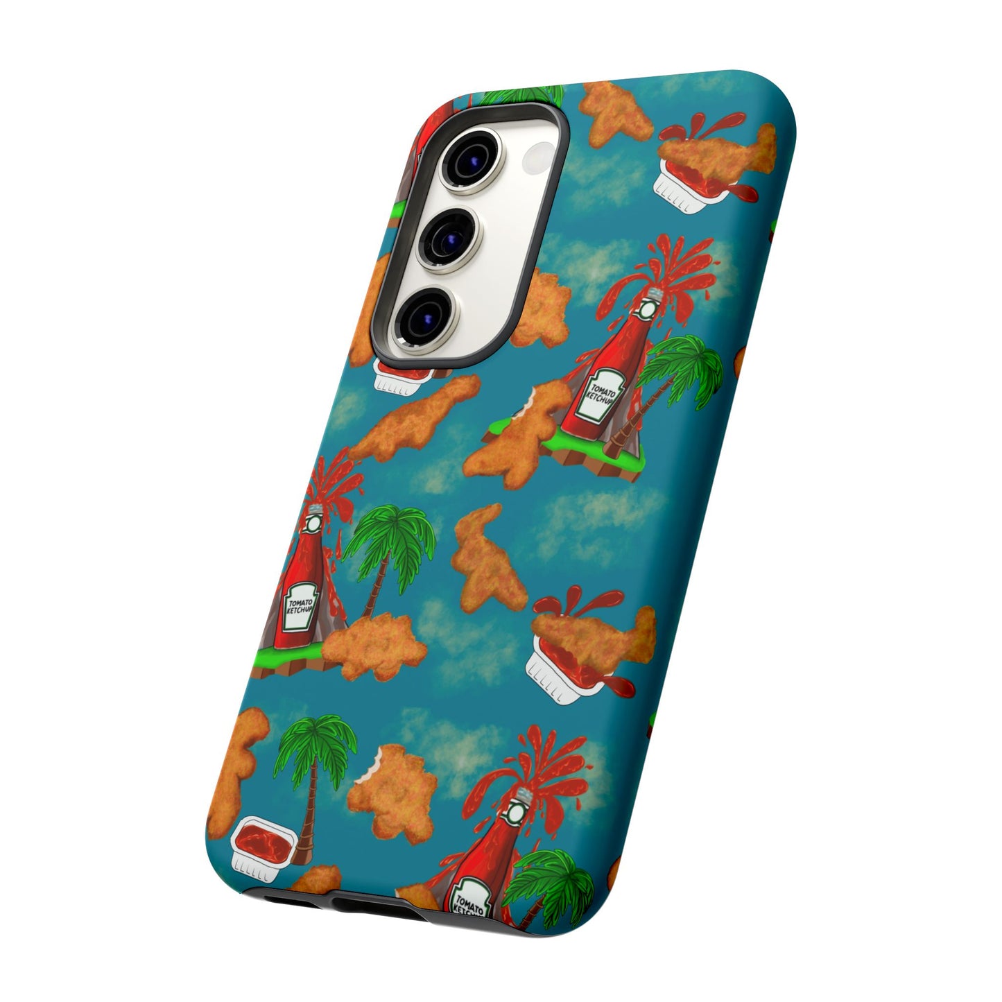 Dino Nuggets Phone Case - Tropical Vibes & Humor, Perfect Gift for Friends, Summer BBQ, Beach Lovers, Unique Accessory, Tough Cases