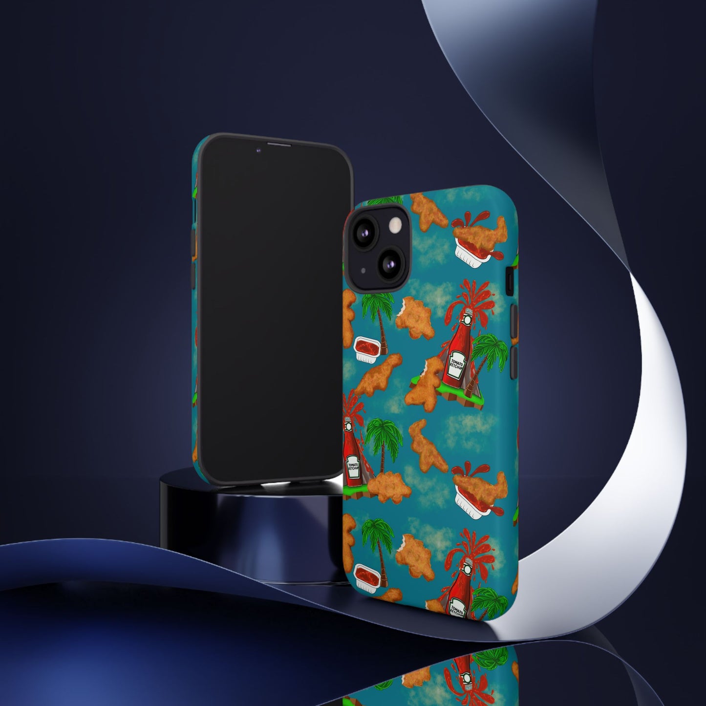 Dino Nuggets Phone Case - Tropical Vibes & Humor, Perfect Gift for Friends, Summer BBQ, Beach Lovers, Unique Accessory, Tough Cases