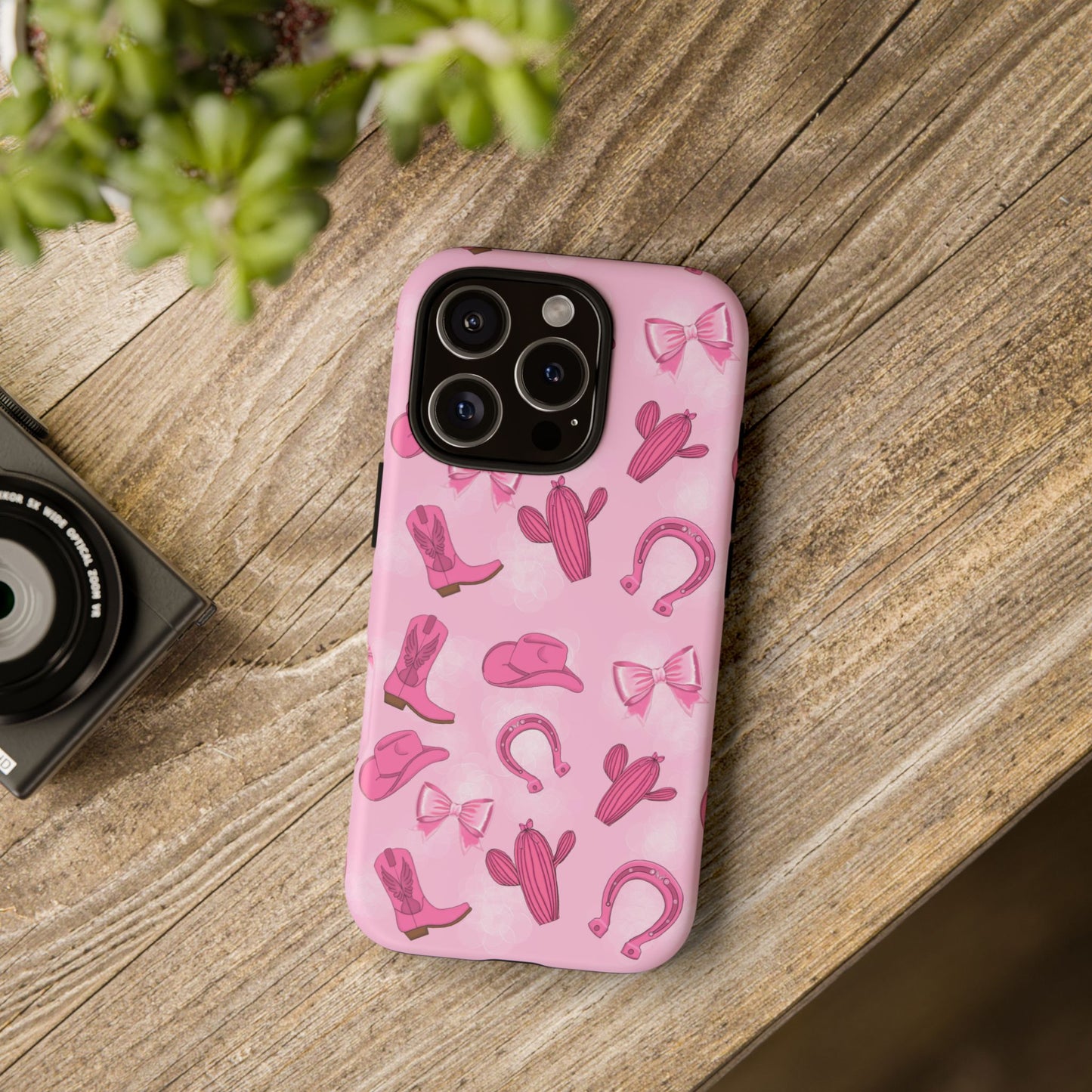Cowgirl Chic Phone Case, Western Style Tough Case, Cute Pink Cowboy Theme, Gift for Rodeo Lovers, Country Western Decor