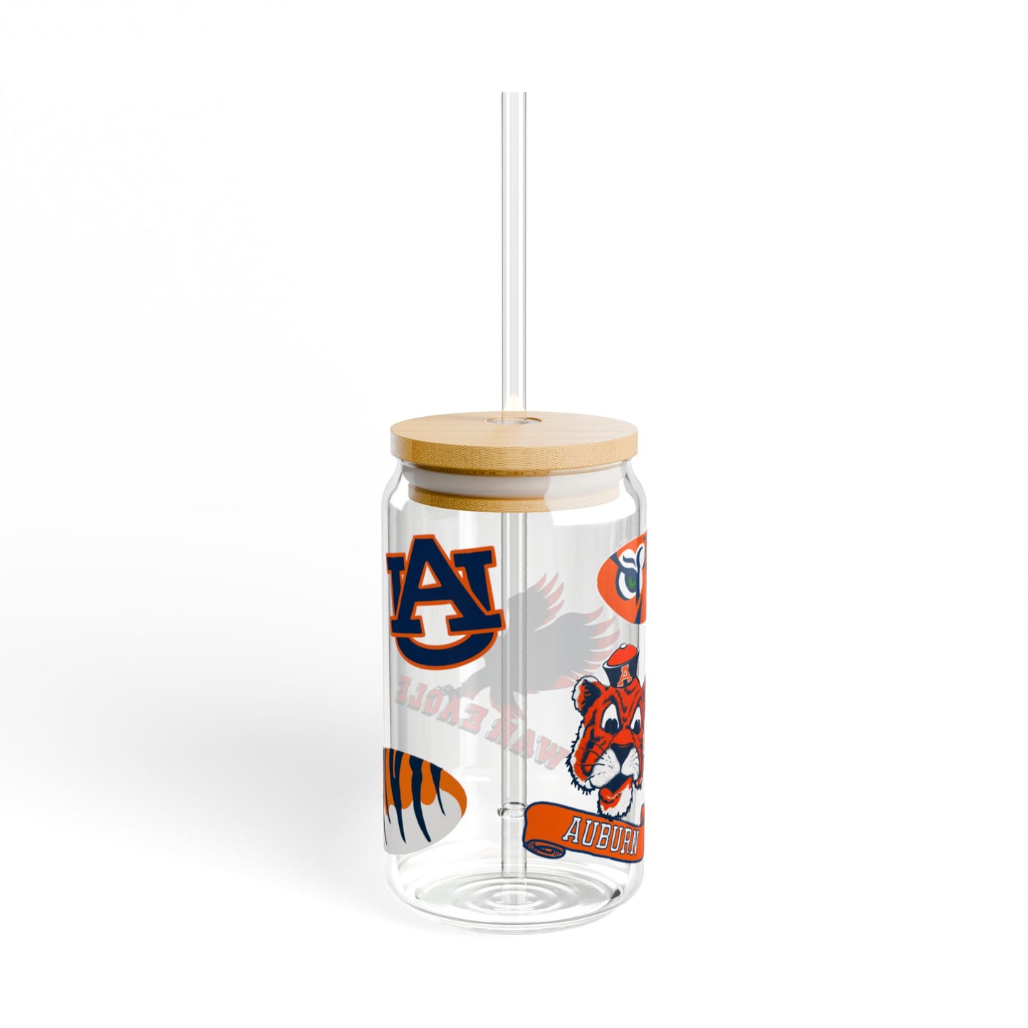 Auburn Sipper Glass, 16oz | Eco-Friendly Drinkware | Perfect for Parties, Sports Events, Summer, Gifting