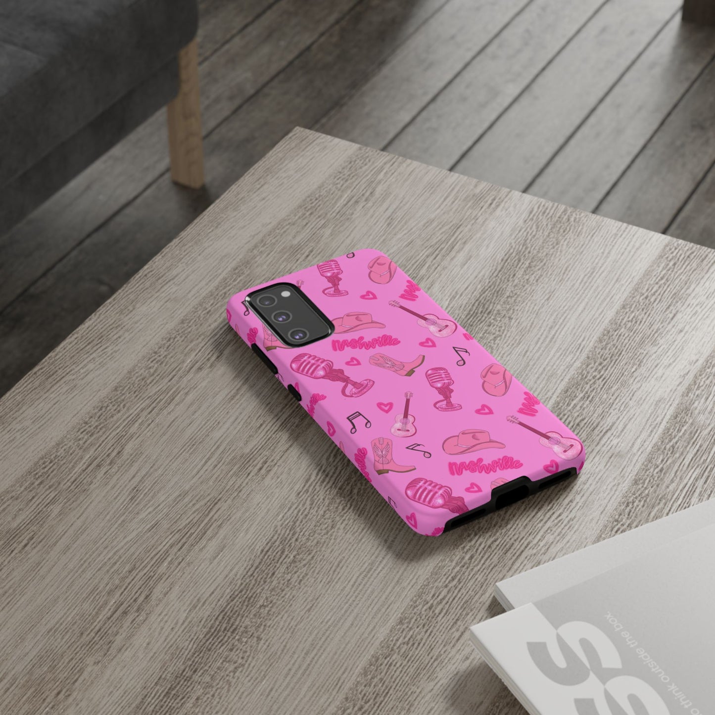 Pink Music Cases for Tough Love, Music Lover Gift, Phone Accessories, Cute Phone Covers, Stylish Cases for Women