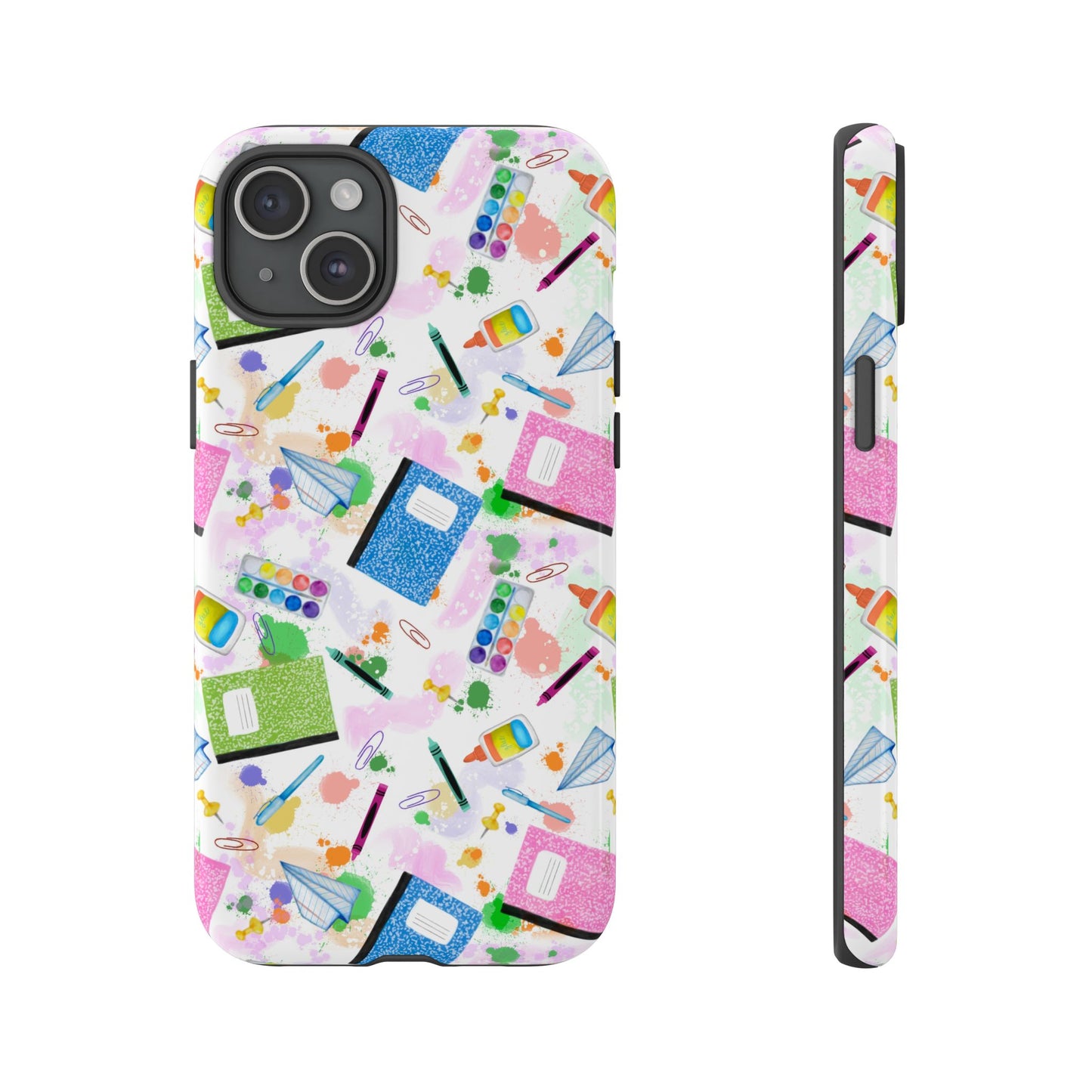 Colorful Art-Themed Phone Case, Cute Creative Gift for Artists, Unique Mobile Cover, Fun School Supplies Case, Bright Art Supplies Design