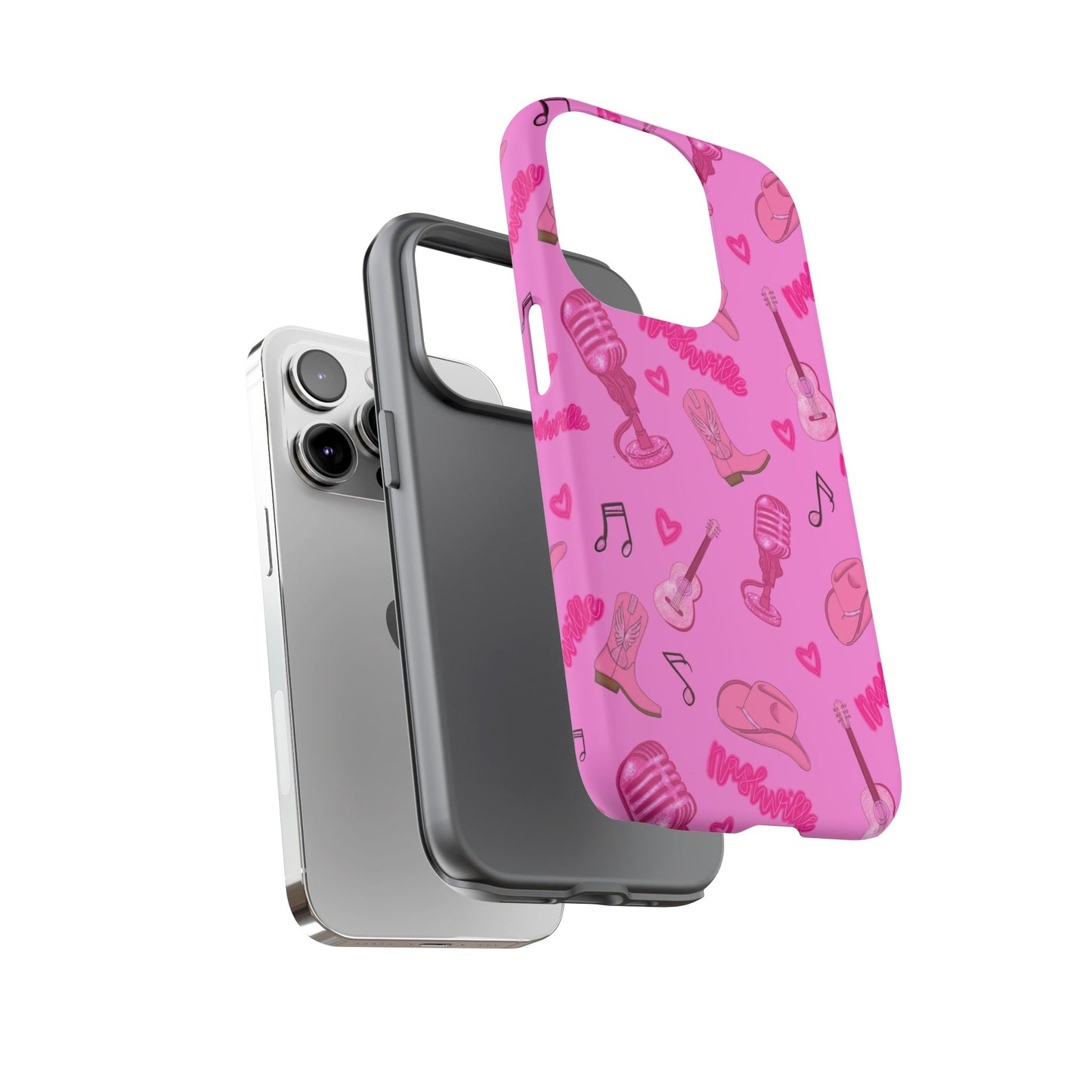 Pink Music Cases for Tough Love, Music Lover Gift, Phone Accessories, Cute Phone Covers, Stylish Cases for Women
