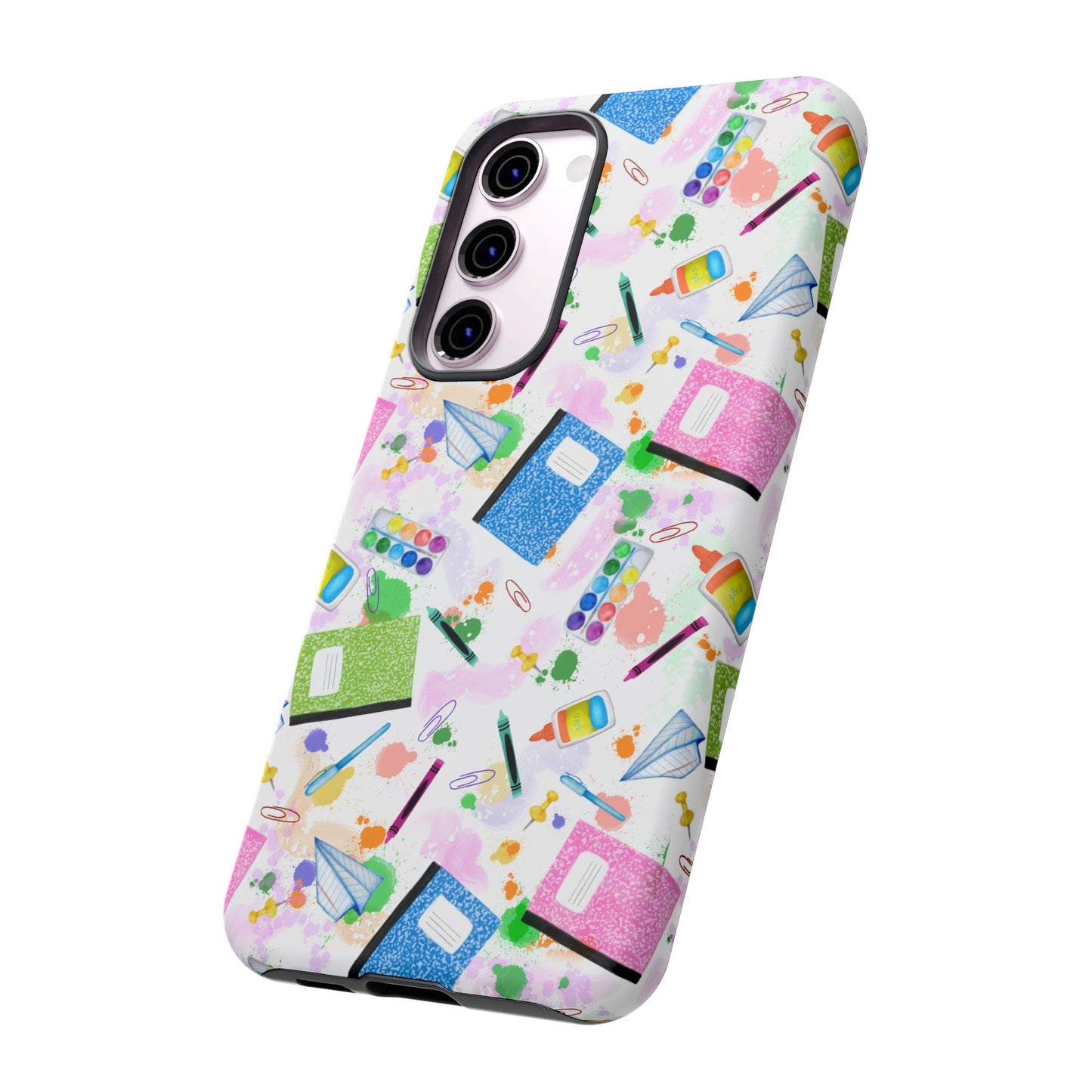 Colorful Art-Themed Phone Case, Cute Creative Gift for Artists, Unique Mobile Cover, Fun School Supplies Case, Bright Art Supplies Design