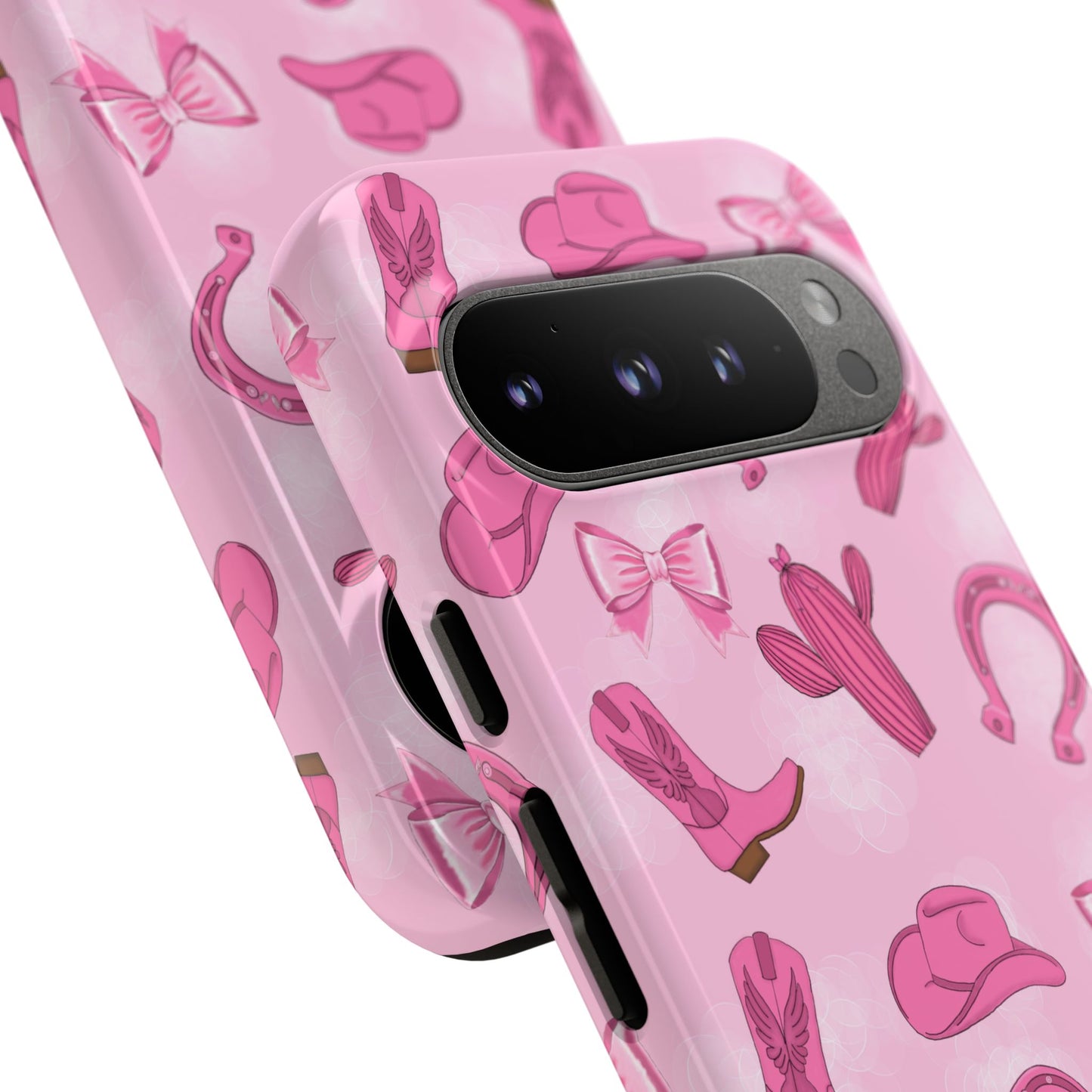Cowgirl Chic Phone Case, Western Style Tough Case, Cute Pink Cowboy Theme, Gift for Rodeo Lovers, Country Western Decor