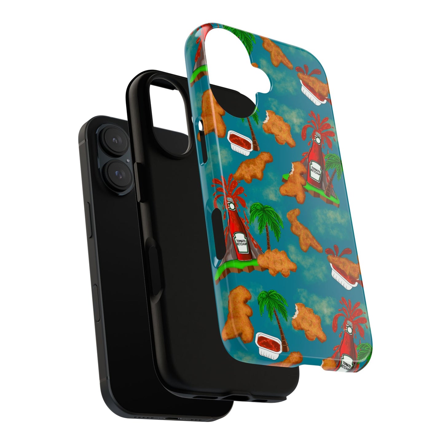 Dino Nuggets Phone Case - Tropical Vibes & Humor, Perfect Gift for Friends, Summer BBQ, Beach Lovers, Unique Accessory, Tough Cases