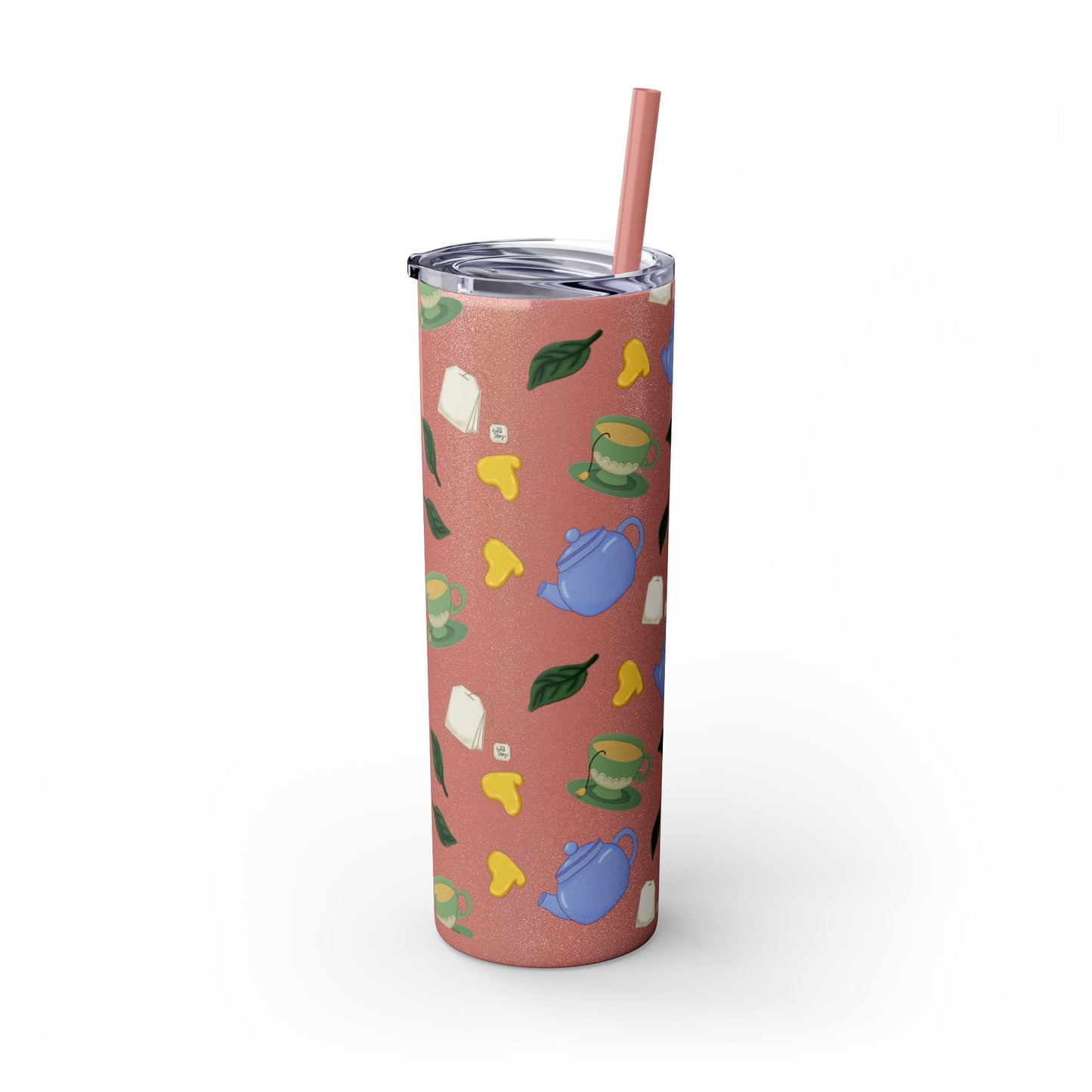 Charming Tea Themed Tumbler, Stylish Drinkware for Tea Lovers, Perfect for Gifts, Home, Travel, Eco-Friendly Beverage Container