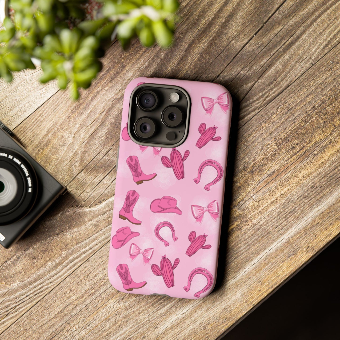 Cowgirl Chic Phone Case, Western Style Tough Case, Cute Pink Cowboy Theme, Gift for Rodeo Lovers, Country Western Decor