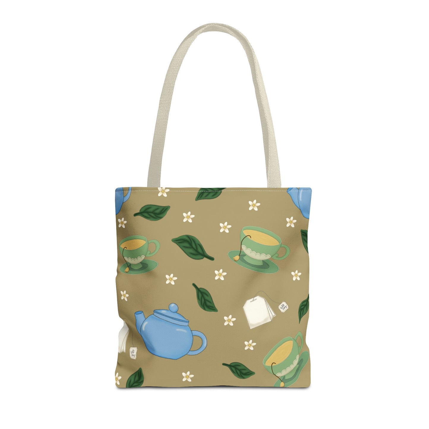 Teapot Tote Bag, Eco-Friendly Shopping Bag, Floral Design Tote, Gift for Tea Lovers, Everyday Carryall