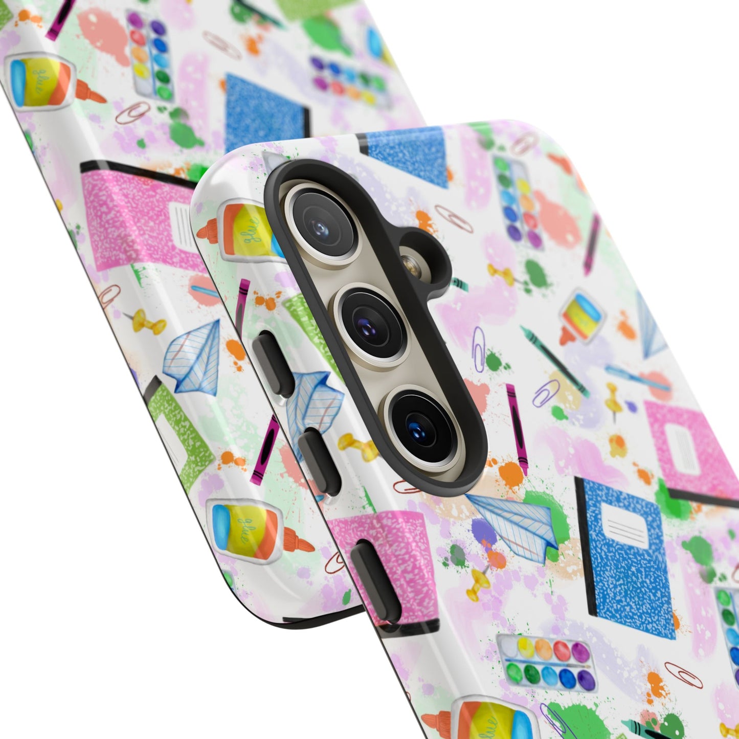 Colorful Art-Themed Phone Case, Cute Creative Gift for Artists, Unique Mobile Cover, Fun School Supplies Case, Bright Art Supplies Design