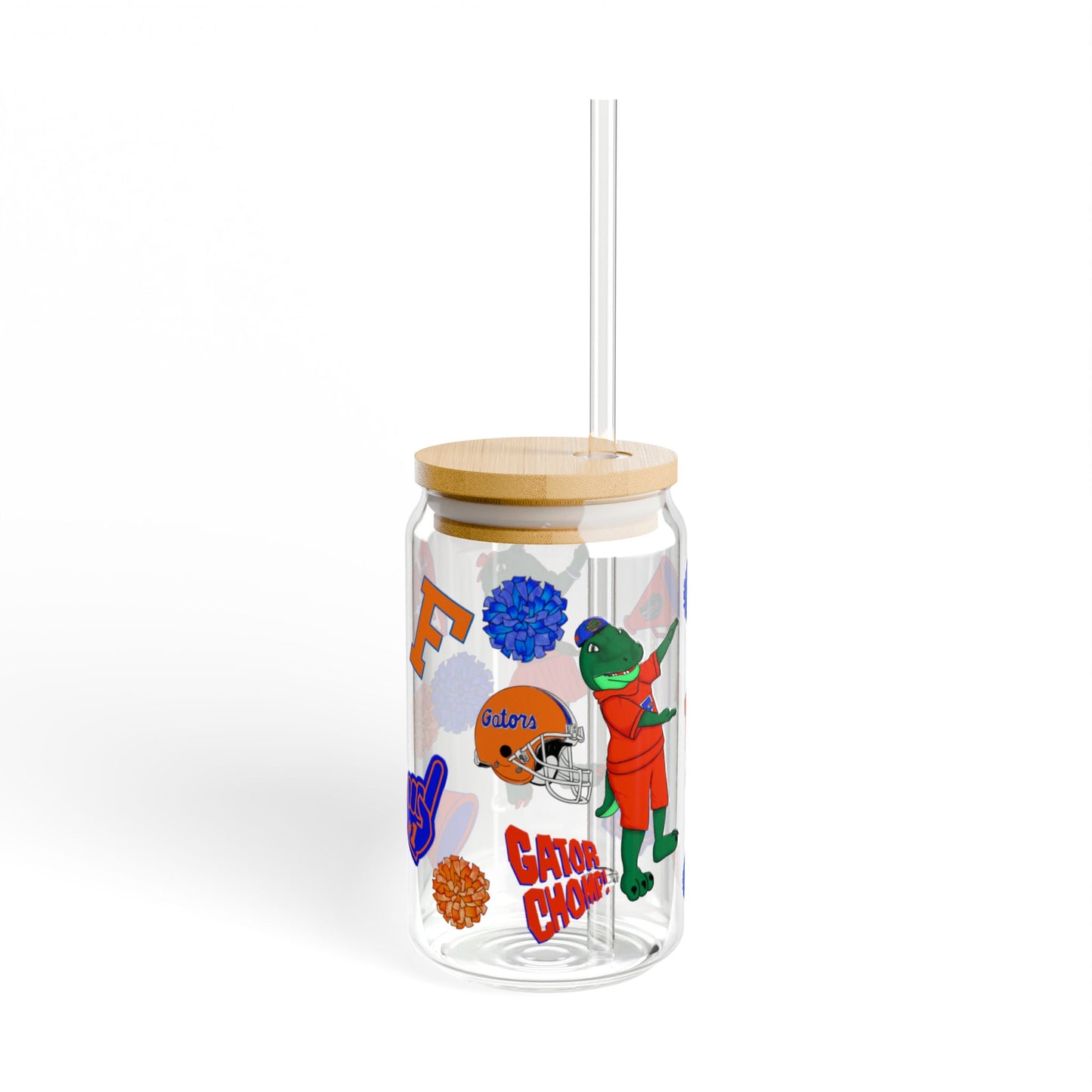Florida Gators Sipper Glass with Bamboo Lid | 16oz Drinkware | Perfect for Game Day, Tailgating, Parties, Gifts!