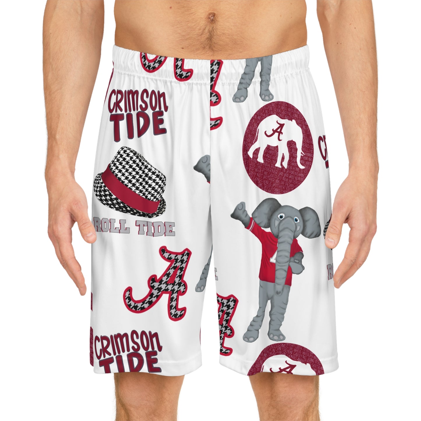 Crimson Tide Basketball Shorts, Stylish Sports Wear for Fans, Perfect for Game Day, Summer Casual, Holiday Gifts, Alabama Pride