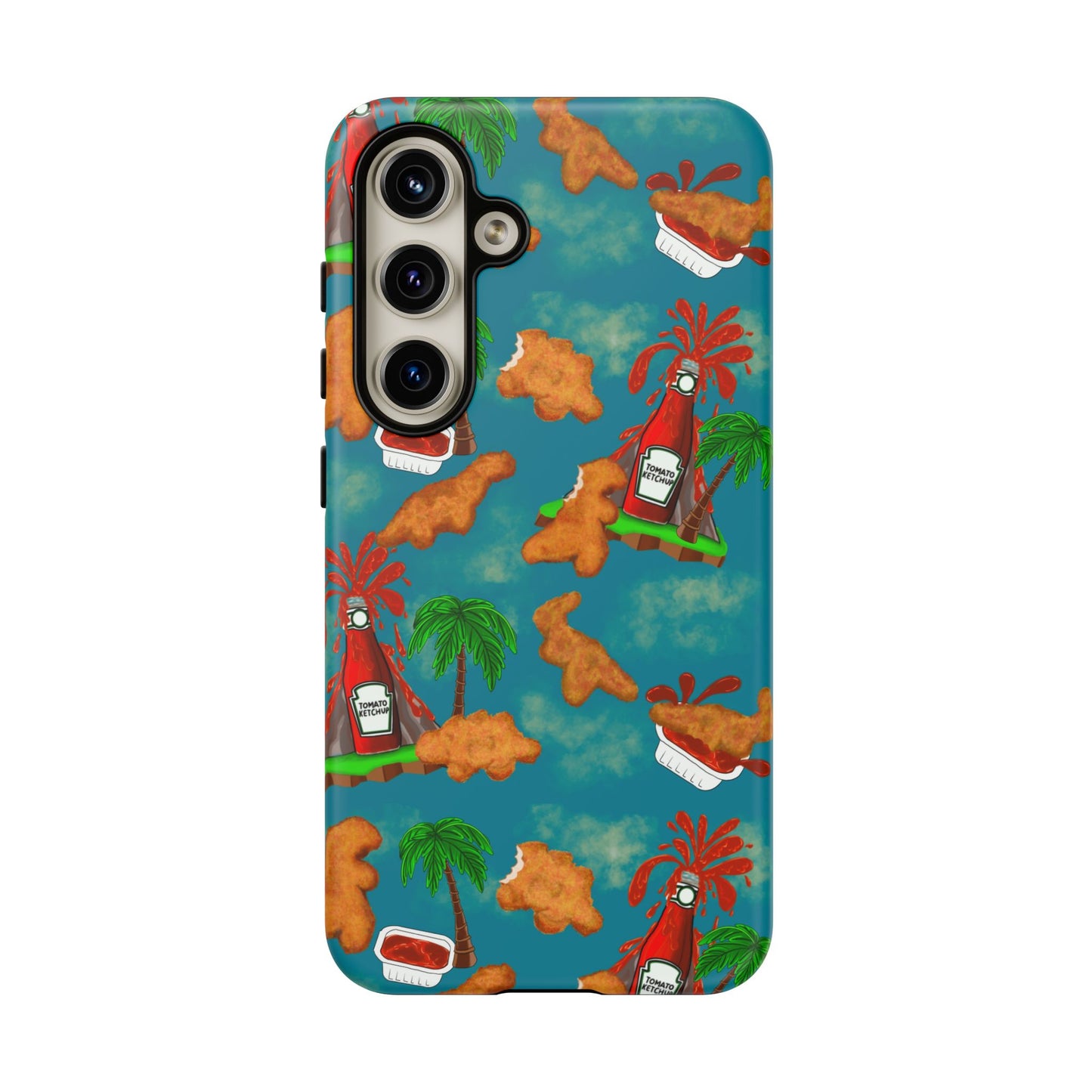 Dino Nuggets Phone Case - Tropical Vibes & Humor, Perfect Gift for Friends, Summer BBQ, Beach Lovers, Unique Accessory, Tough Cases