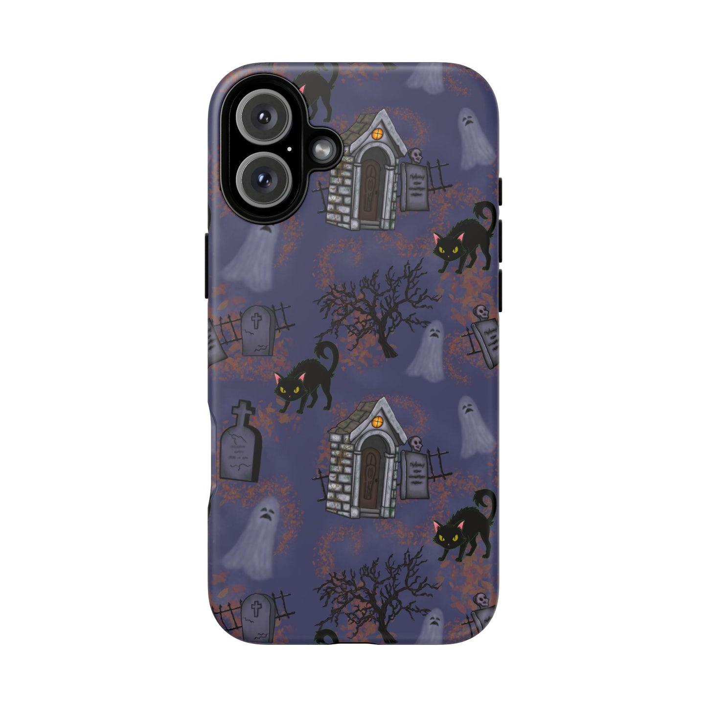 Halloween Phone Case, Spooky Cat Design, Tough Phone Cover, Gift for Cat Lovers, Fall Decor, Halloween Accessories