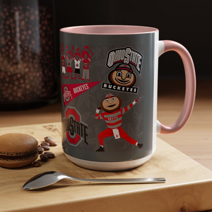 Ohio State Buckeyes Accent Coffee Mug | Gift for Fans, Sports Lovers, College Alumni, Holiday Decorations, Game Day Essentials