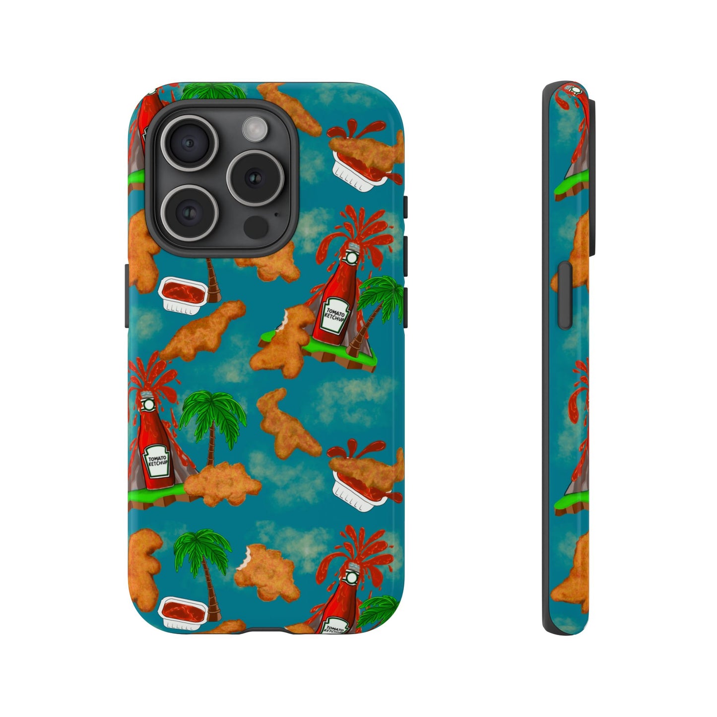 Dino Nuggets Phone Case - Tropical Vibes & Humor, Perfect Gift for Friends, Summer BBQ, Beach Lovers, Unique Accessory, Tough Cases