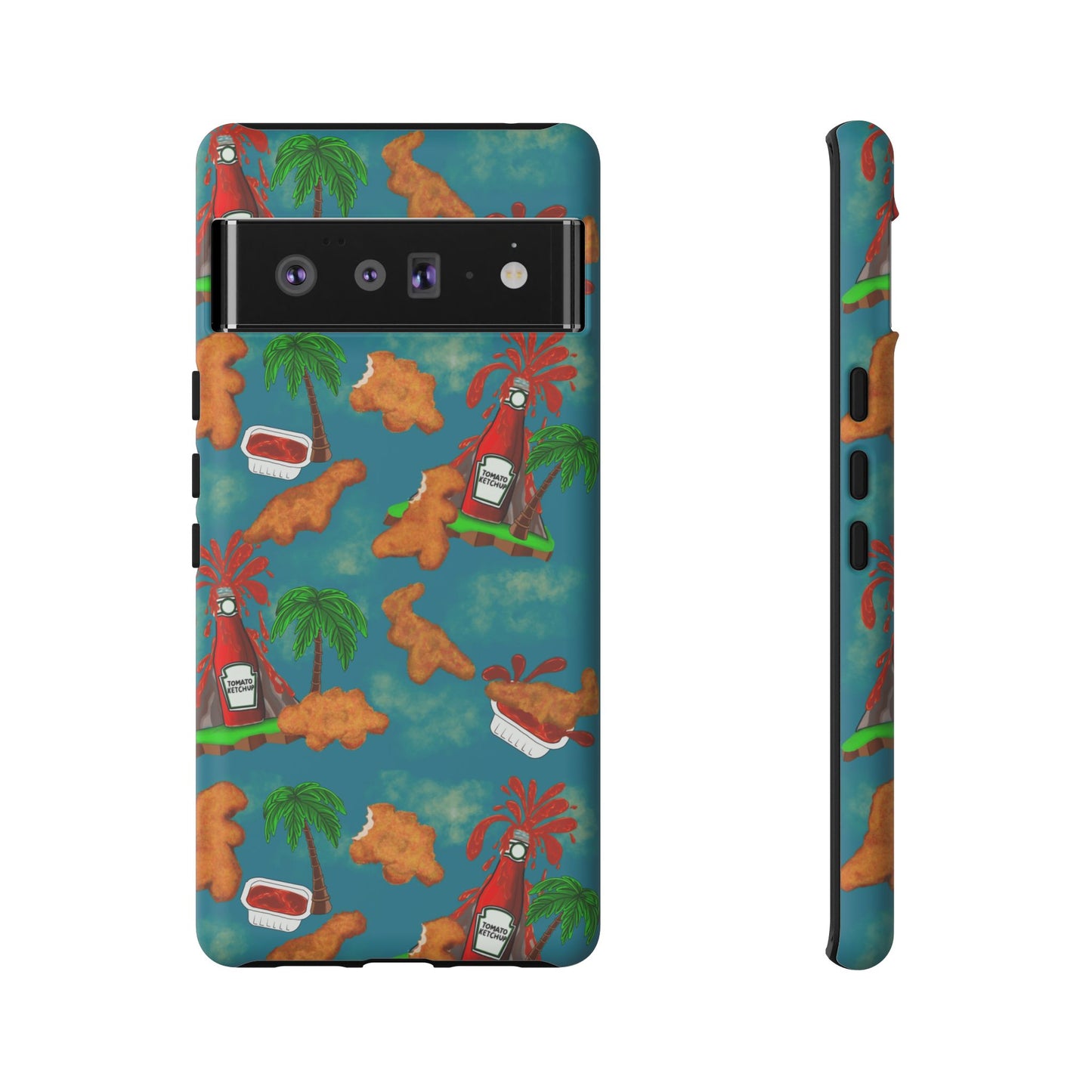 Dino Nuggets Phone Case - Tropical Vibes & Humor, Perfect Gift for Friends, Summer BBQ, Beach Lovers, Unique Accessory, Tough Cases