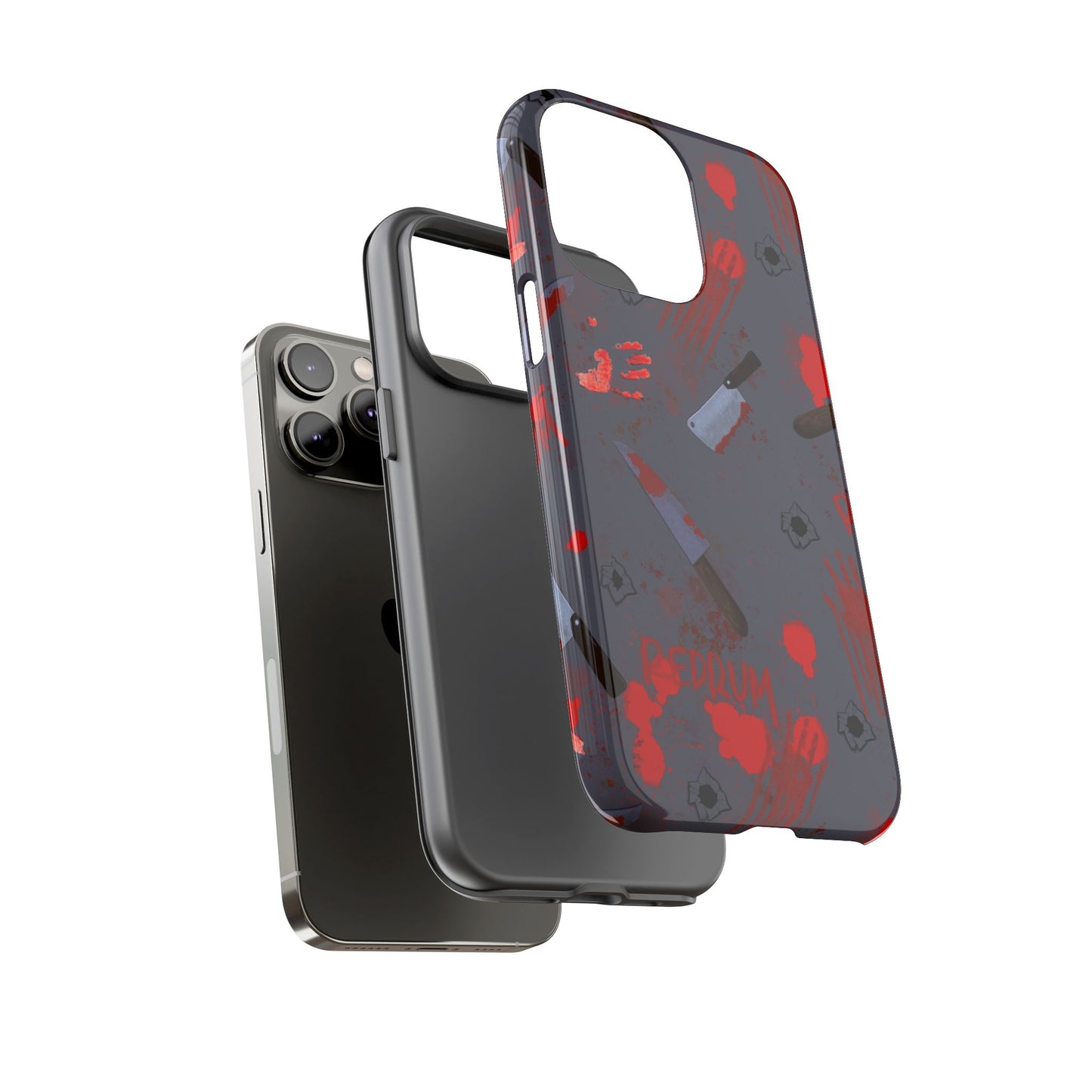Blood Splatter Phone Case, Tough Case for Horror Fans, Halloween Accessory, Unique Gift for Gamers, Spooky Phone Cover