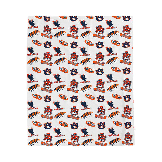 Auburn Tigers Velveteen Plush Blanket - Perfect for Game Day, Dorm Decor, Gift, Home Essentials, Soft Throw