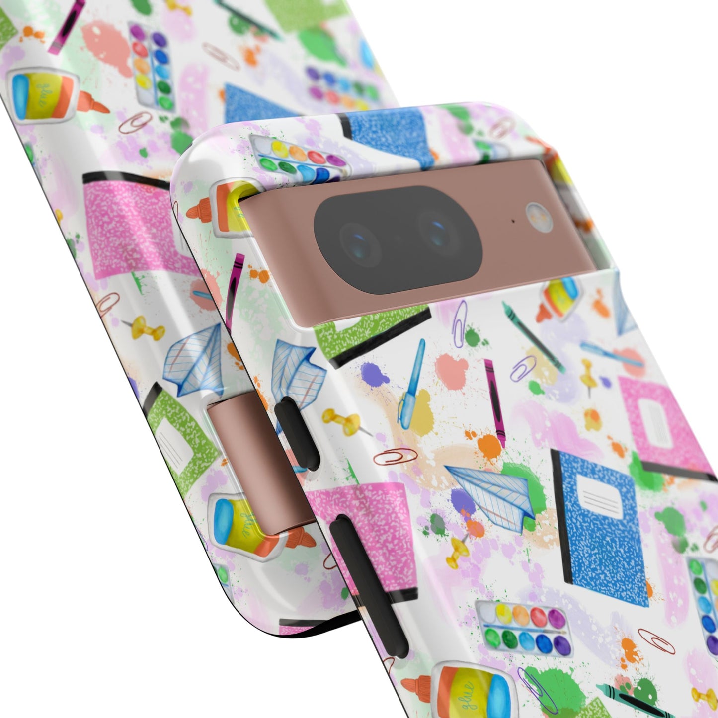 Colorful Art-Themed Phone Case, Cute Creative Gift for Artists, Unique Mobile Cover, Fun School Supplies Case, Bright Art Supplies Design