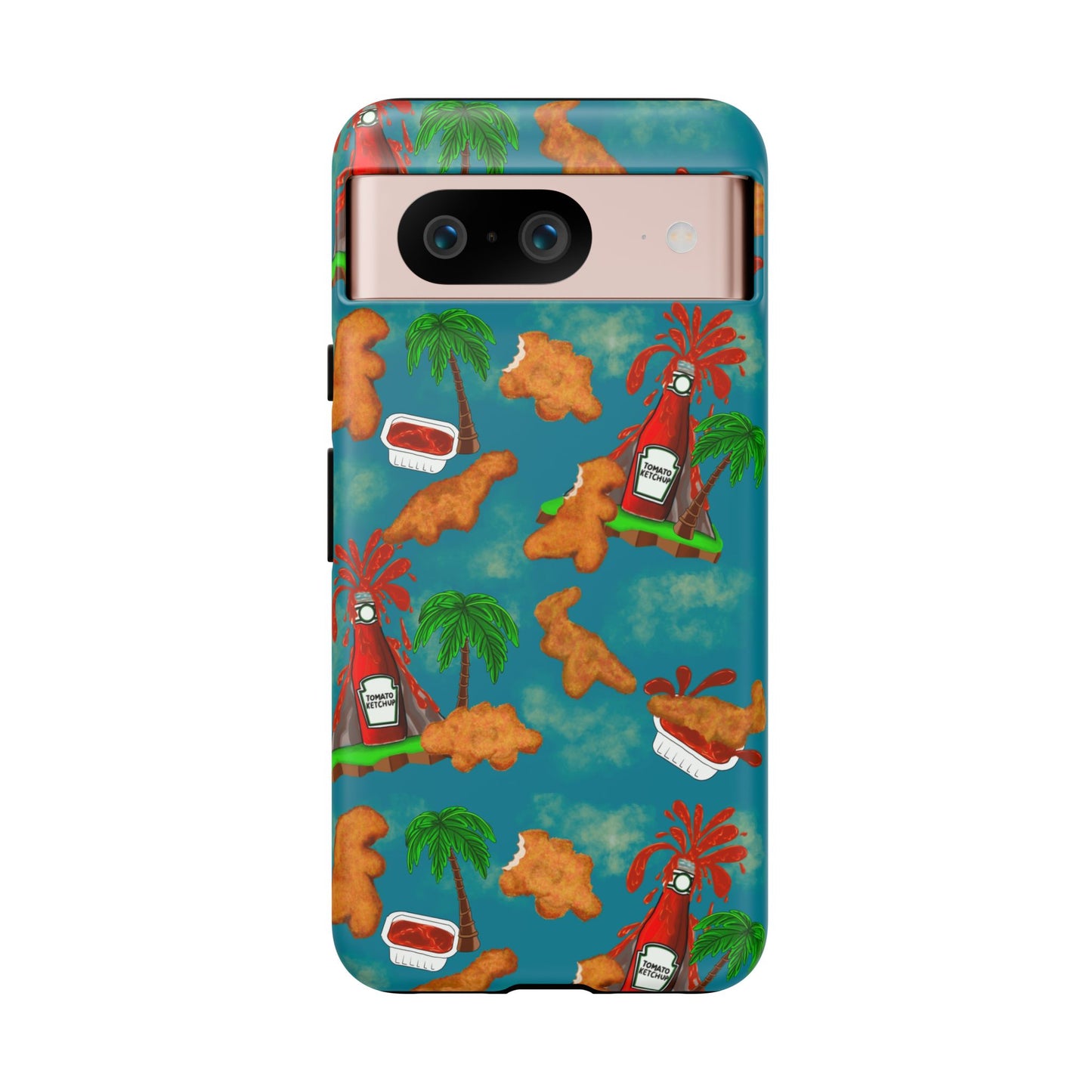 Dino Nuggets Phone Case - Tropical Vibes & Humor, Perfect Gift for Friends, Summer BBQ, Beach Lovers, Unique Accessory, Tough Cases