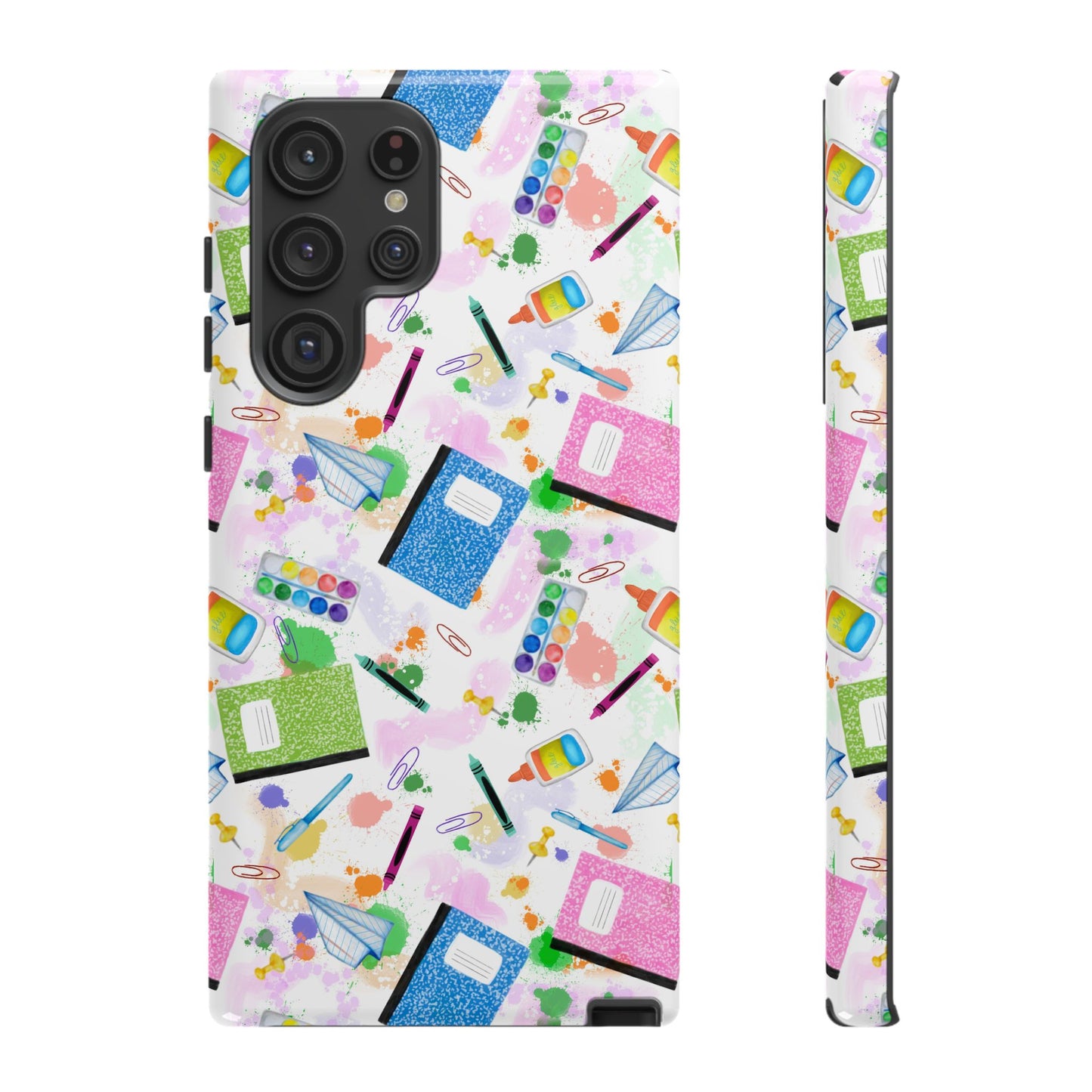 Colorful Art-Themed Phone Case, Cute Creative Gift for Artists, Unique Mobile Cover, Fun School Supplies Case, Bright Art Supplies Design