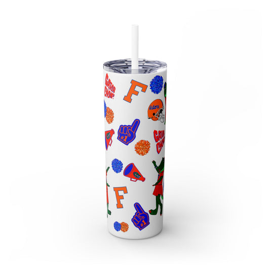 Florida Gators Spirit Skinny Tumbler - 20oz, Perfect for Game Day, Alumni Gifts, Sports Parties, Custom Drinkware, Florida Fan Merch